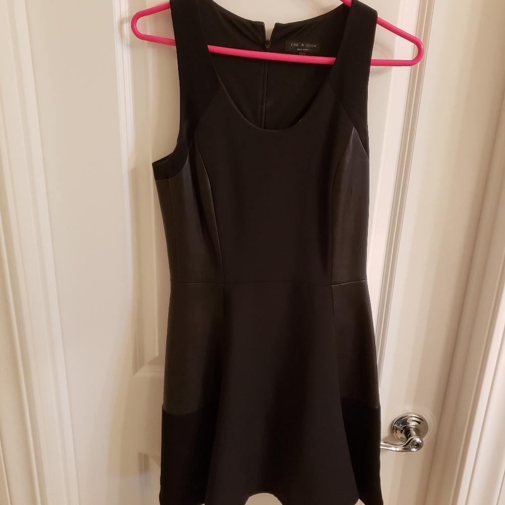 Rag and Bone Dress Black US 2 Nylon w/Lamb leather